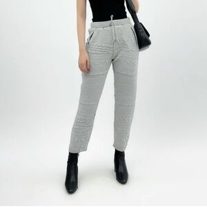 H&M Gray Print Raised Pattern Harem Soft Ankle Pants Size Large